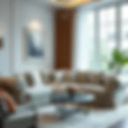 Elegant couch cover in a contemporary living room setting