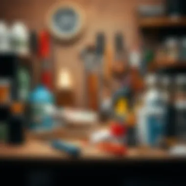 An organized workspace showcasing epoxy materials and tools ready for a DIY project.