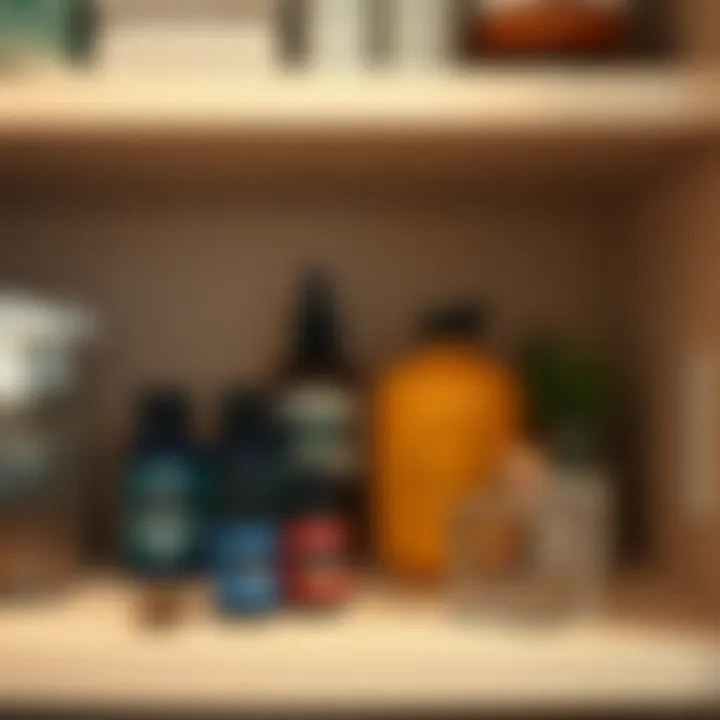 Essential oils placed strategically in a closet