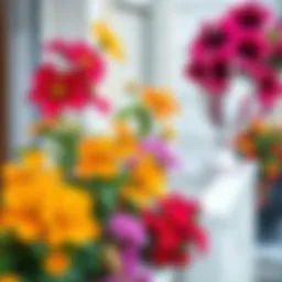 Vibrant balcony flowers in bloom