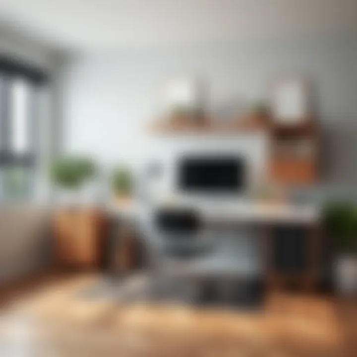 Stylish home office setup with creative touches