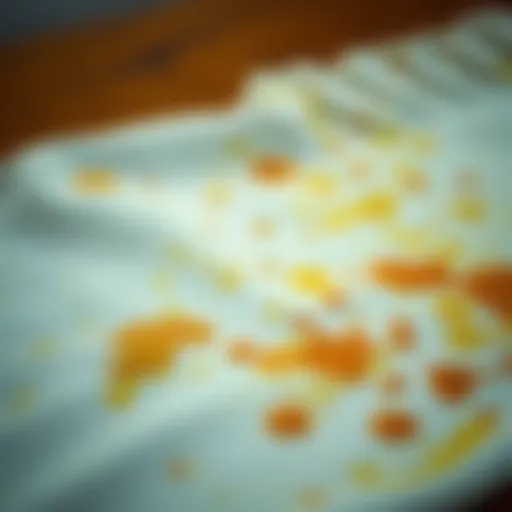 Various household stains on fabric