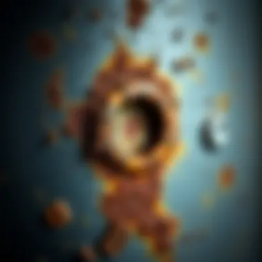 Close-up view of rust on metal surface