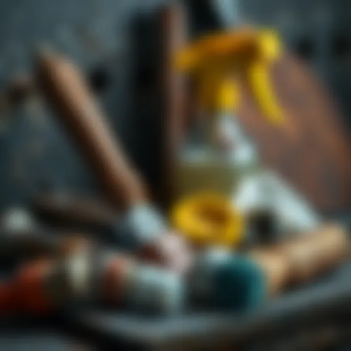 Tools and materials for cleaning rusty metal