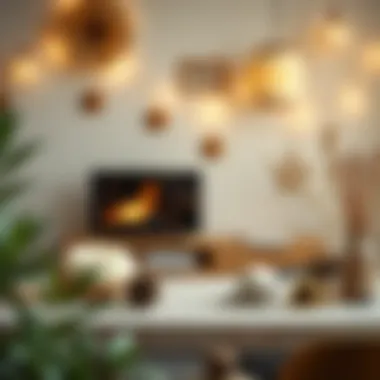 Creative DIY decorations using paper and natural elements.