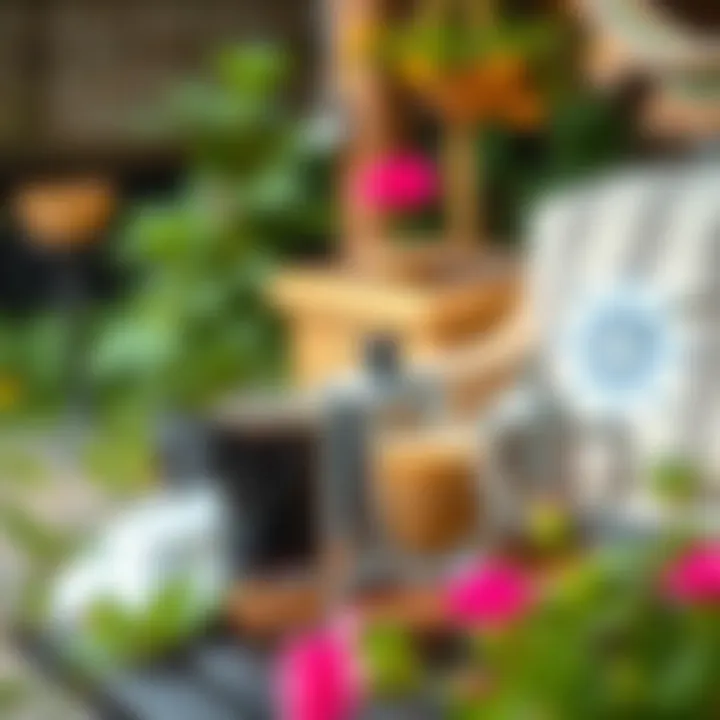 Beautifully arranged cold coffee setup on a patio