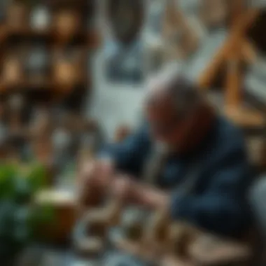 Artisan crafting unique handmade item