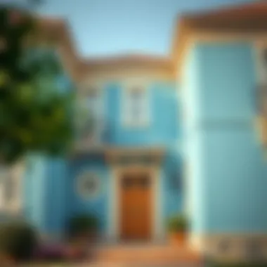 Exterior Paint on Architecture A beautiful building showcasing exterior paint