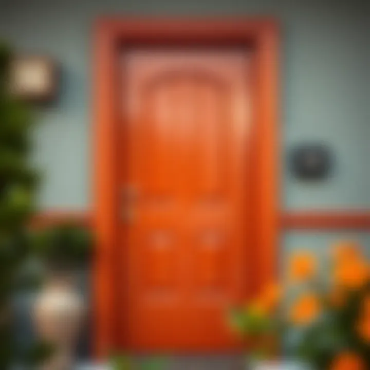 A finished front door displaying a glossy and protective finish.