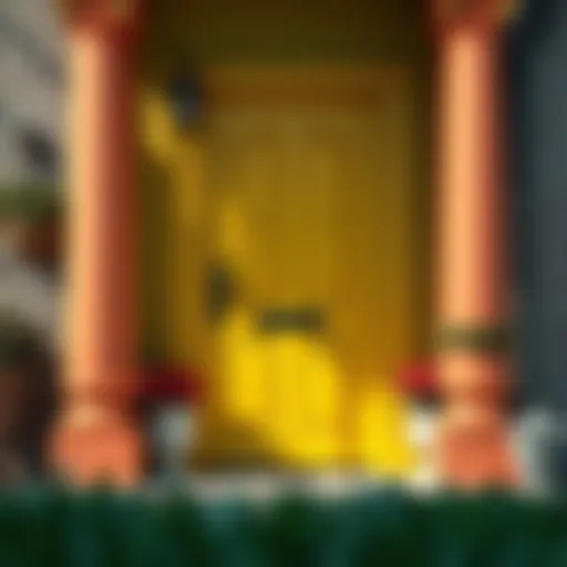 A beautifully painted front door showcasing vibrant colors.