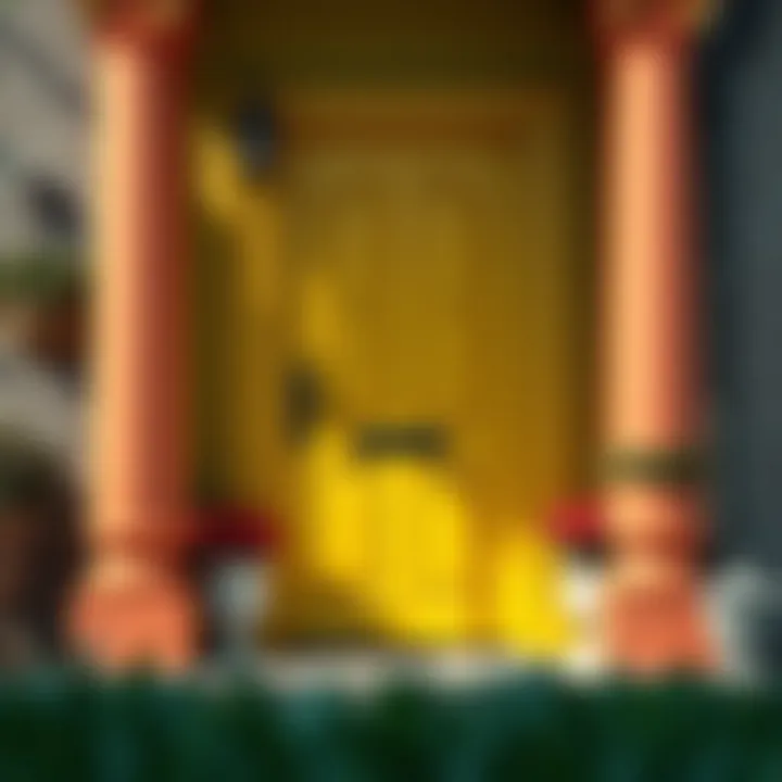 A beautifully painted front door showcasing vibrant colors.