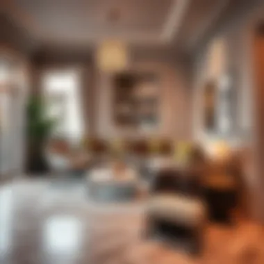 Chic Living Room Decor with Tile and Flooring Harmony Stylish interior featuring tile baseboards and flooring