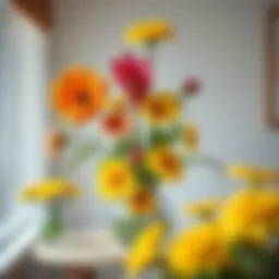 Vibrant indoor flower arrangement