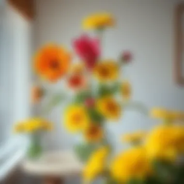 Vibrant indoor flower arrangement