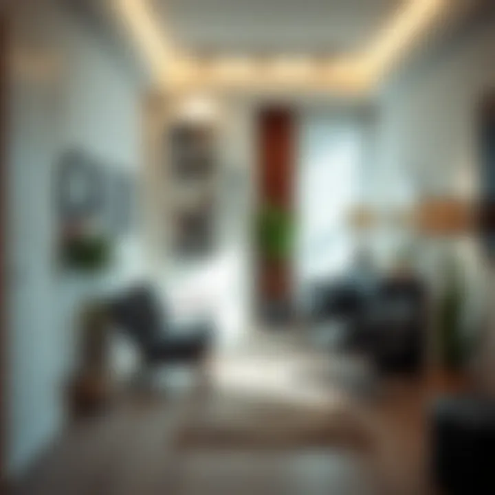 Functional layout of a small salon maximizing natural light