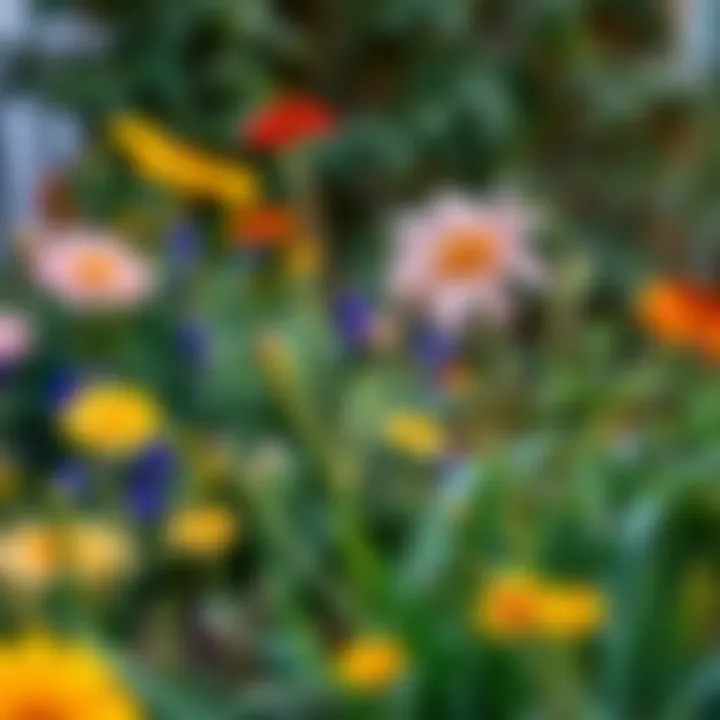 A beautiful garden featuring seasonal winter flowers