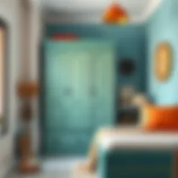 Vibrant color palette for wardrobe painting