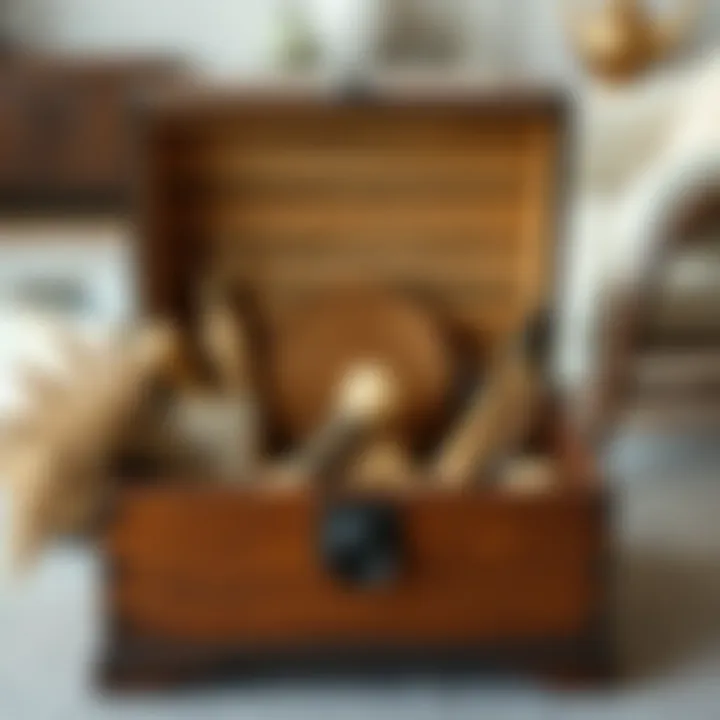 Handcrafted items found within bridal chests emphasizing artistry