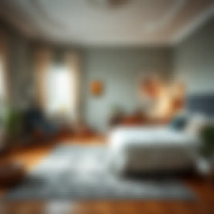 A cozy bedroom where the choice of rug size enhances the overall ambiance.