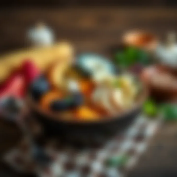 An artistic arrangement of a healthy bowl showcasing diverse textures.