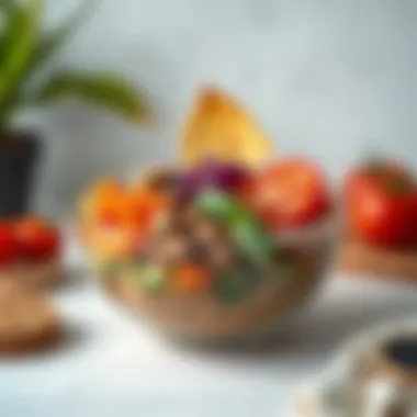 A minimalist healthy bowl with a focus on fresh ingredients and clean presentation.