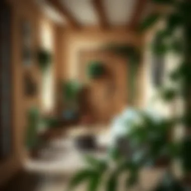 Cozy Entryway Design Cozy entryway featuring plants and inviting furnishings