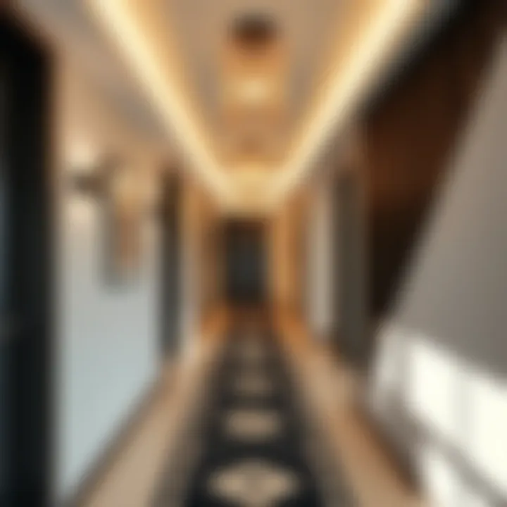 Modern Hallway Aesthetics Modern hallway with minimalist decor and geometric patterns