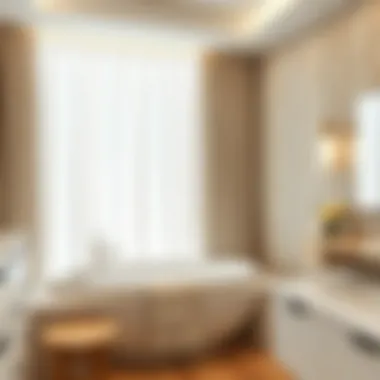 Functional jacuzzi curtains in a modern bathroom setting