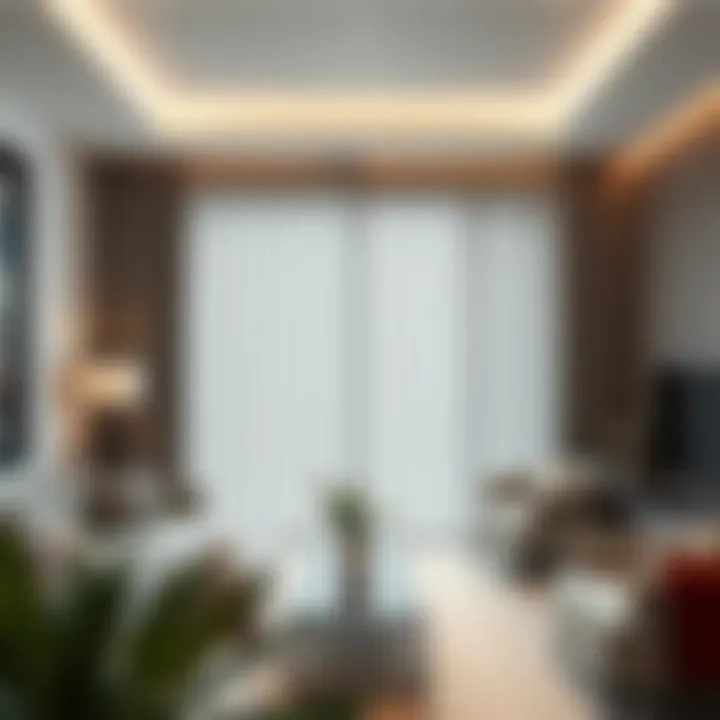 Elegant vertical blinds in a modern living room setting