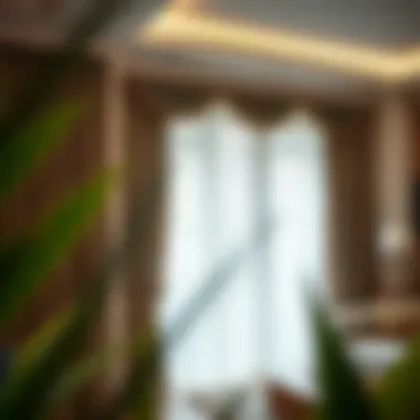 Luxurious fabric curtains with jaluzi design for sophistication