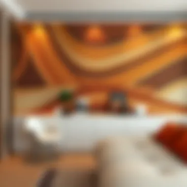 Artistic wall design in brown color palette