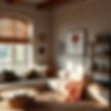 Cozy reading nook with brown accents