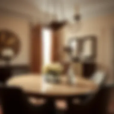 Elegant dining room decorated with brown hues