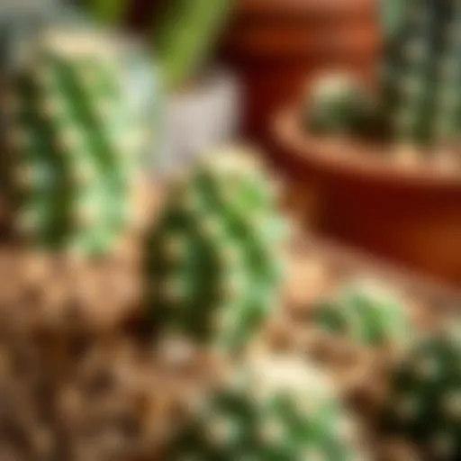 Close-up of a healthy cactus in vibrant soil