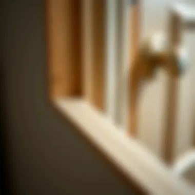 Detailed view of a door trim installation