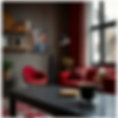 Artistic concept illustrating the psychological effects of red and black on creativity.