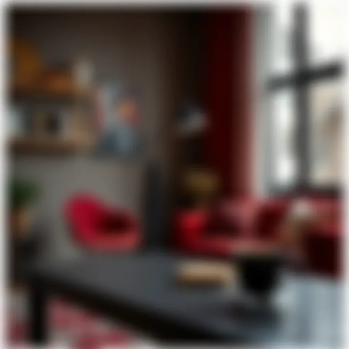 Artistic concept illustrating the psychological effects of red and black on creativity.