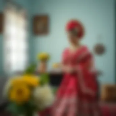 Stylish presentation of bridal trousseau, reflecting cultural heritage and contemporary trends