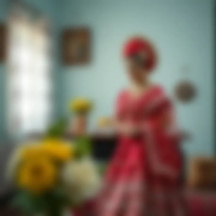 Stylish presentation of bridal trousseau, reflecting cultural heritage and contemporary trends