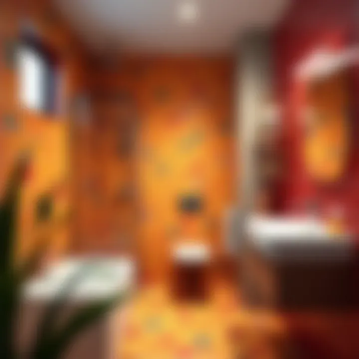 Vibrant color scheme in a modern Koçtaş tiled bathroom