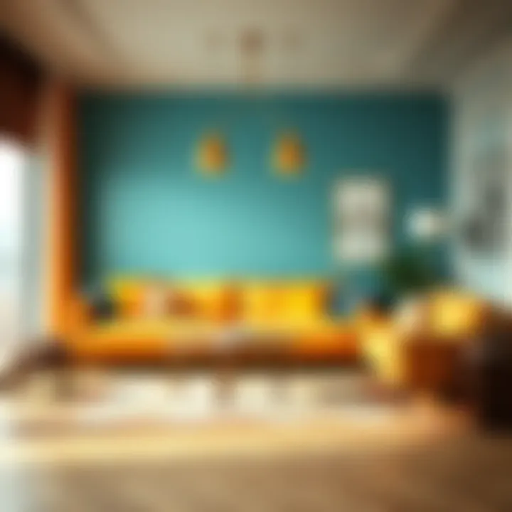 A vibrant fabric sofa that enhances the room's aesthetics