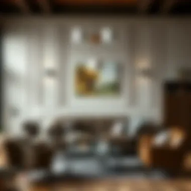 Stylish arrangement of dark brown sofa in a classic decor