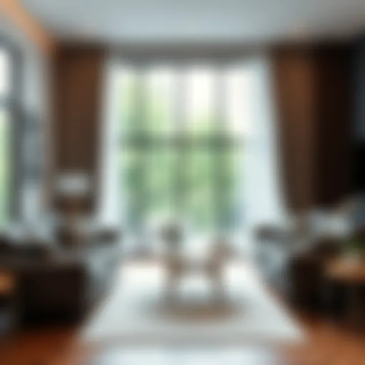 Elegant dark brown sofa set in a modern living room