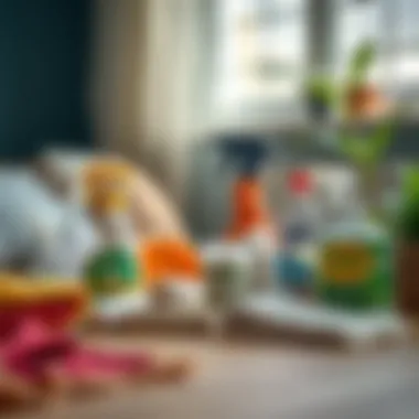 An assortment of cleaning supplies tailored for specific fabric types