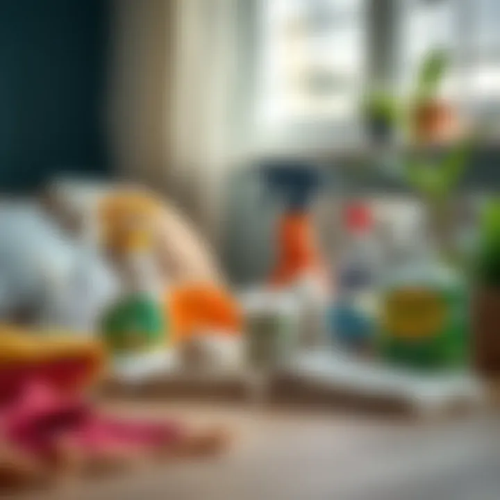 An assortment of cleaning supplies tailored for specific fabric types