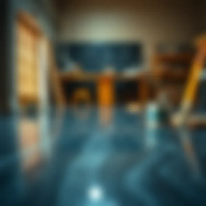 Detailed view of an epoxy project in progress