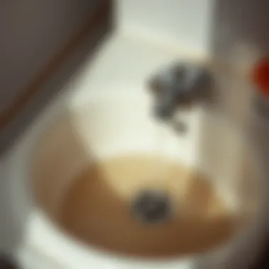 Clogged sink with water pooling around it