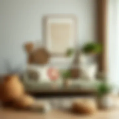 Decorative items featuring light brown tones