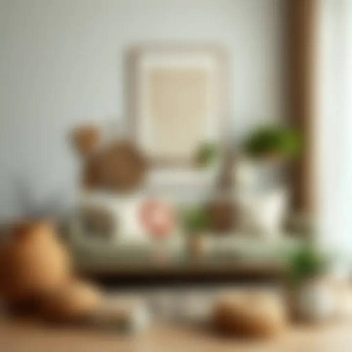 Decorative items featuring light brown tones