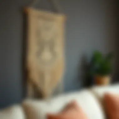 Intricate macrame wall hanging design